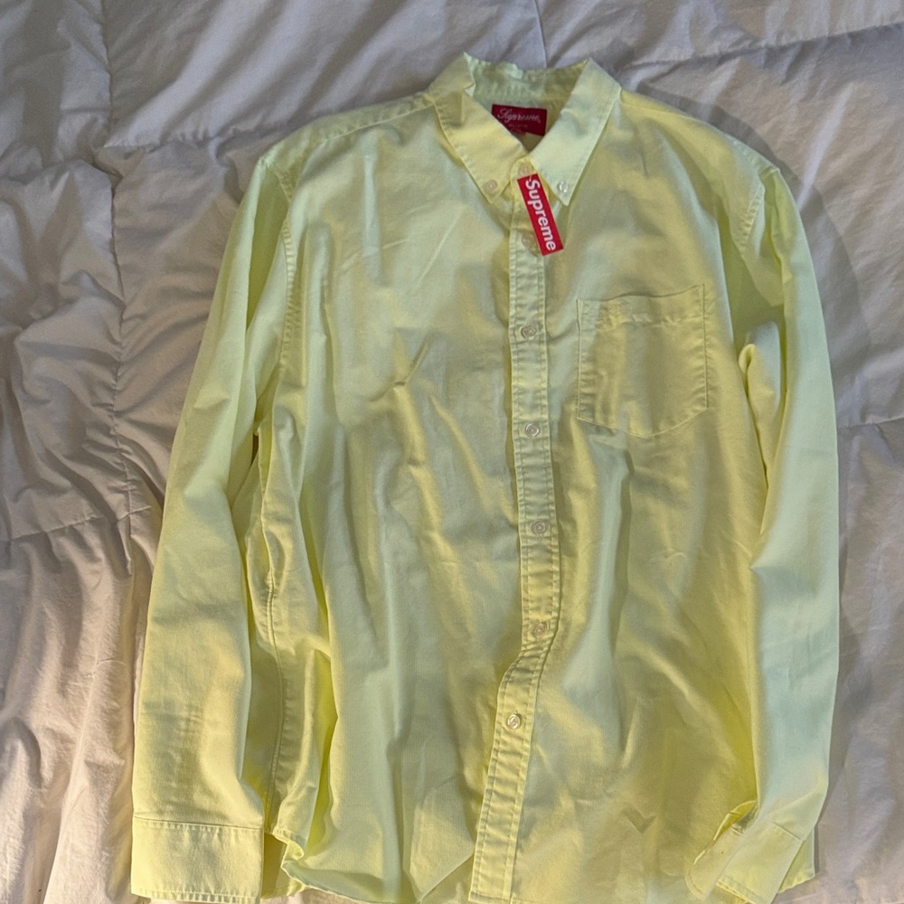 Supreme Yellow Men's cotton button down  Shirt - NWT